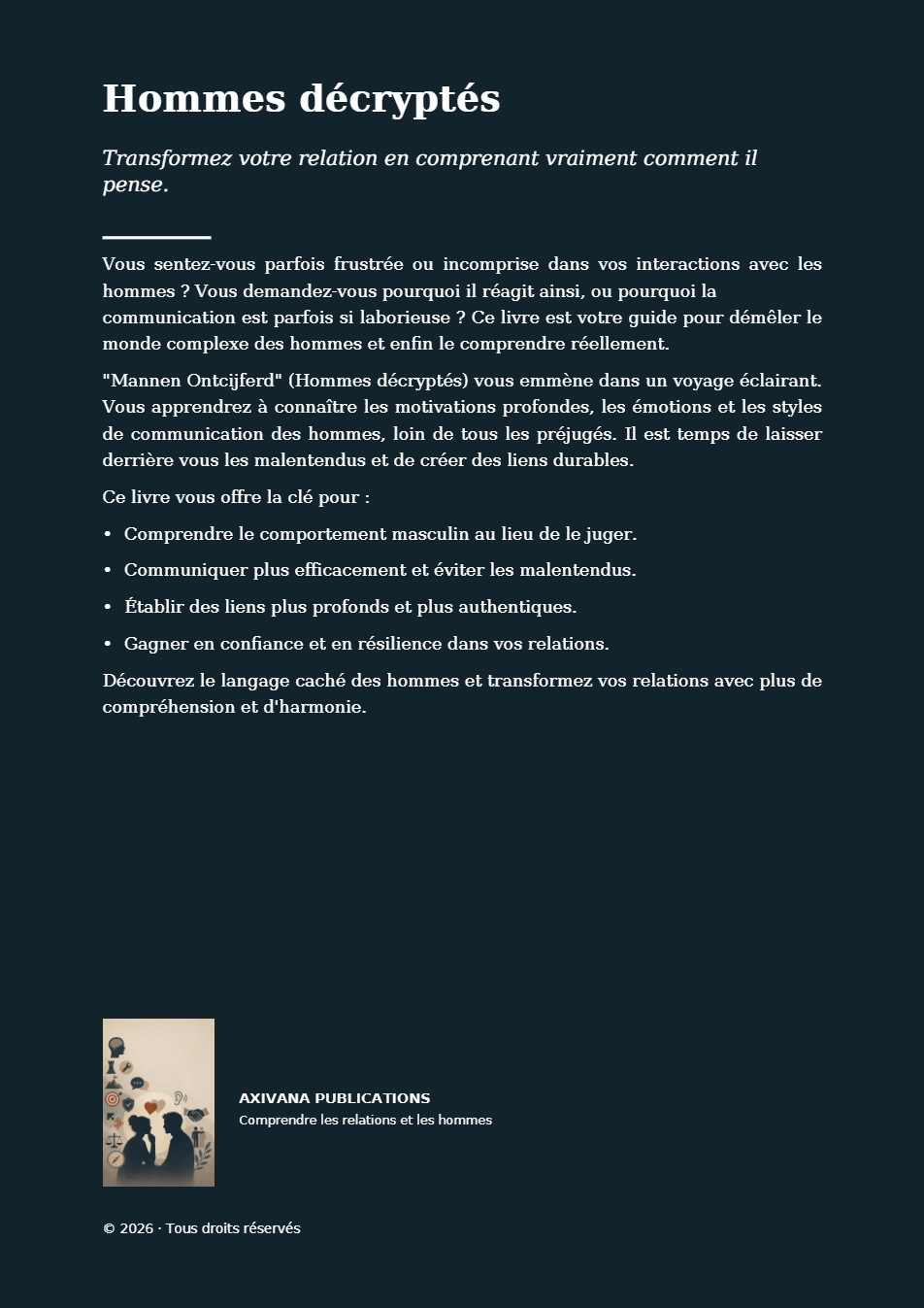 Quatrième de couverture de Hommes décryptés