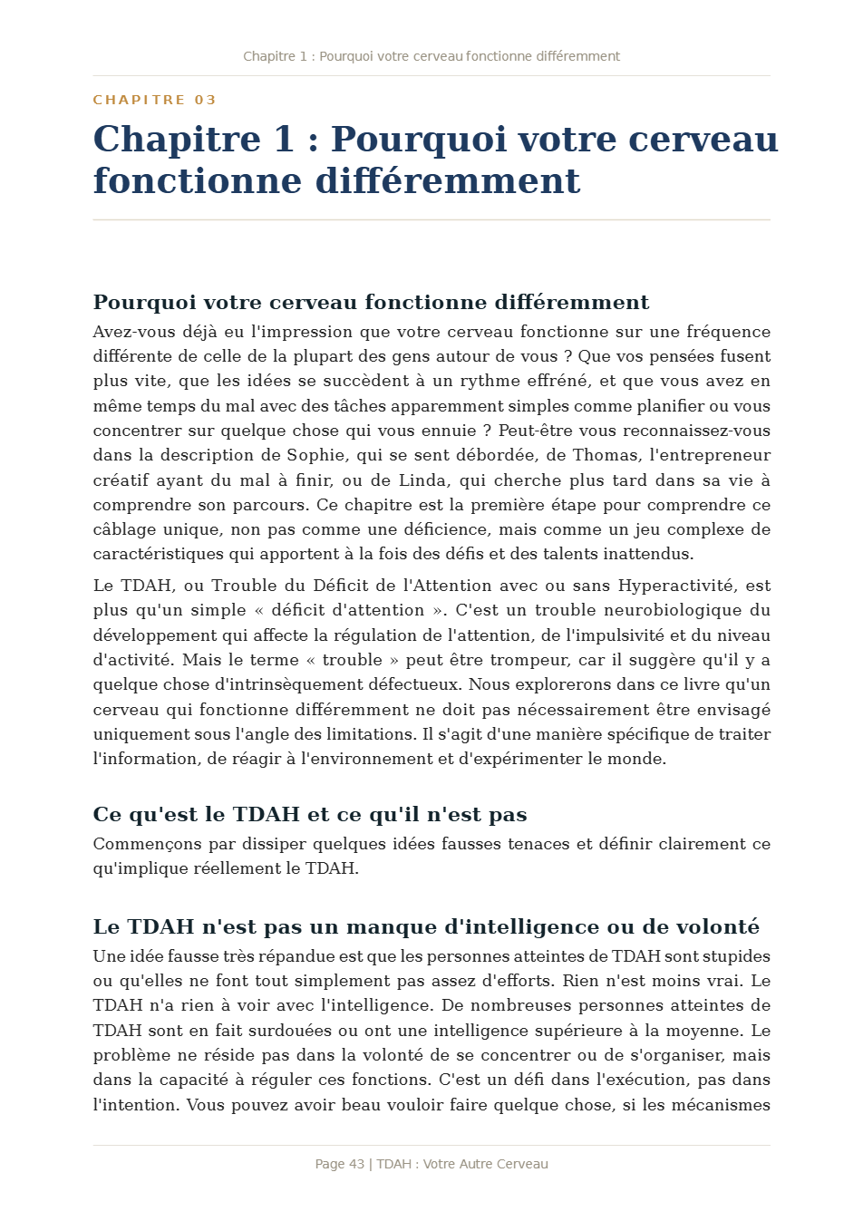 Page 1 de TDAH : Votre Autre Cerveau