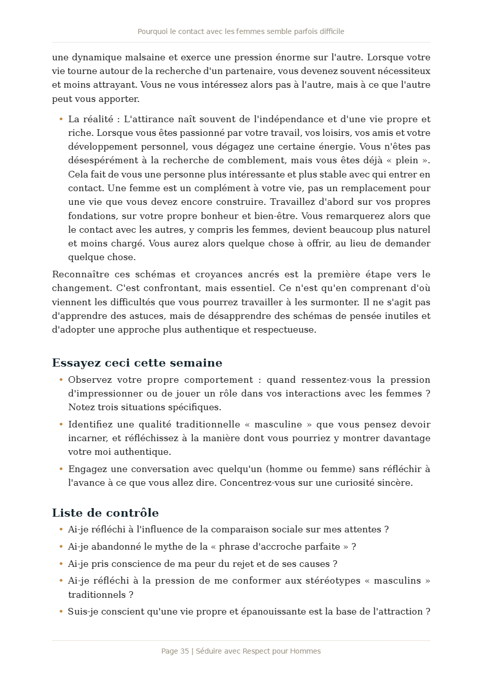 Page 1 de Séduire avec Respect pour Hommes