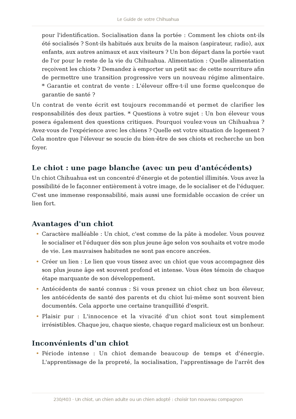 Page 2 de Le Guide de votre Chihuahua