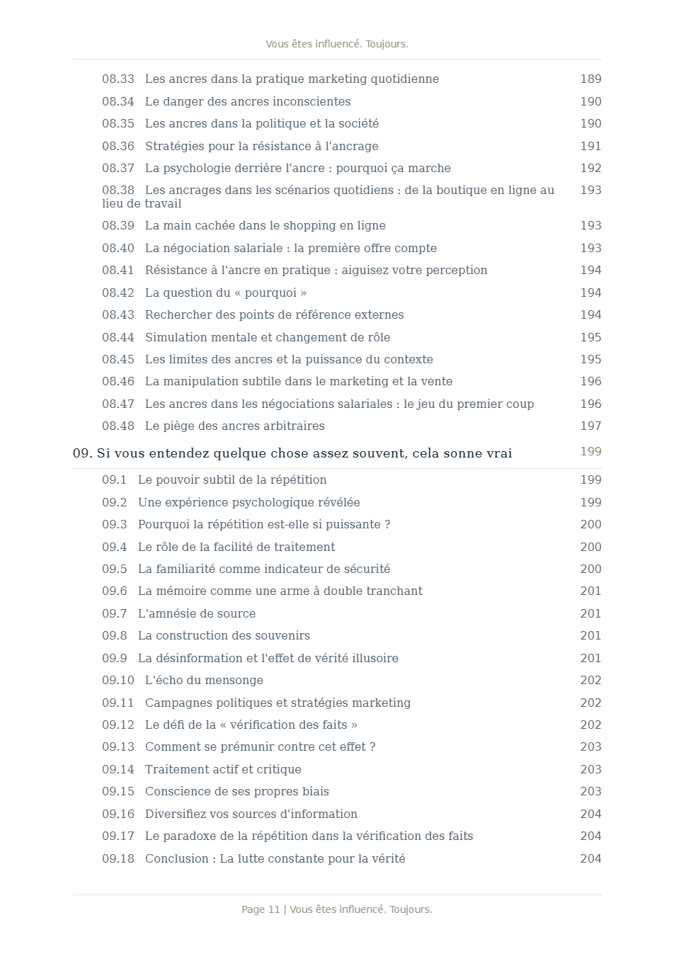 Page 1 de Vous êtes influencé. Toujours.