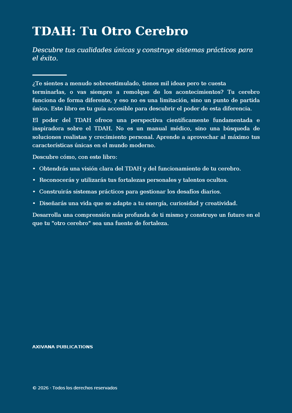 Contraportada de TDAH: Tu Otro Cerebro
