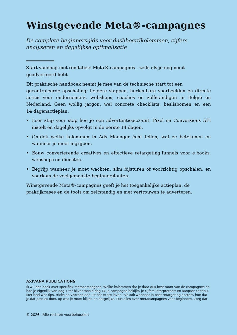 Achterflap van Winstgevende Meta®-campagnes
