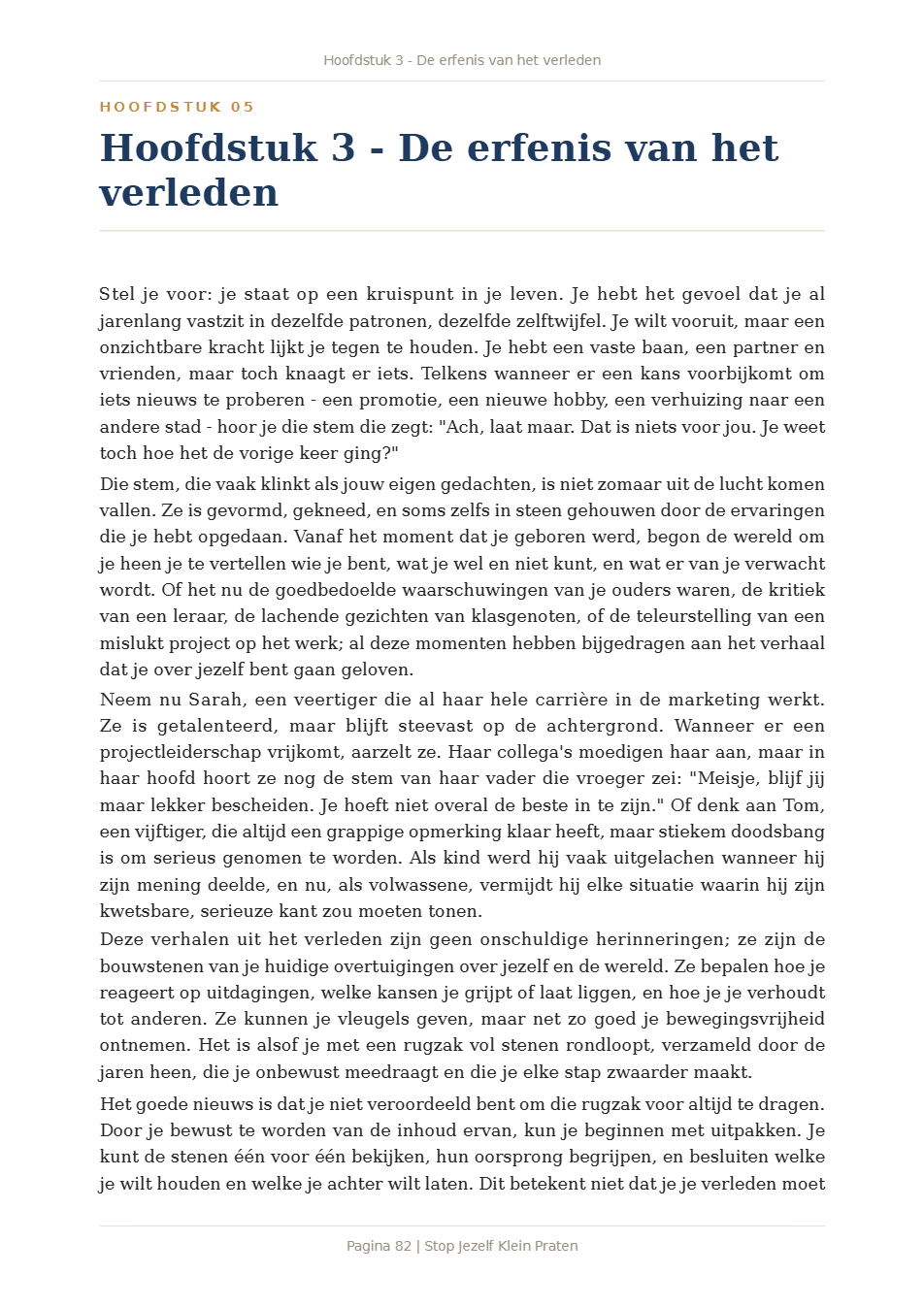 Pagina 1 van Stop Jezelf Klein Praten