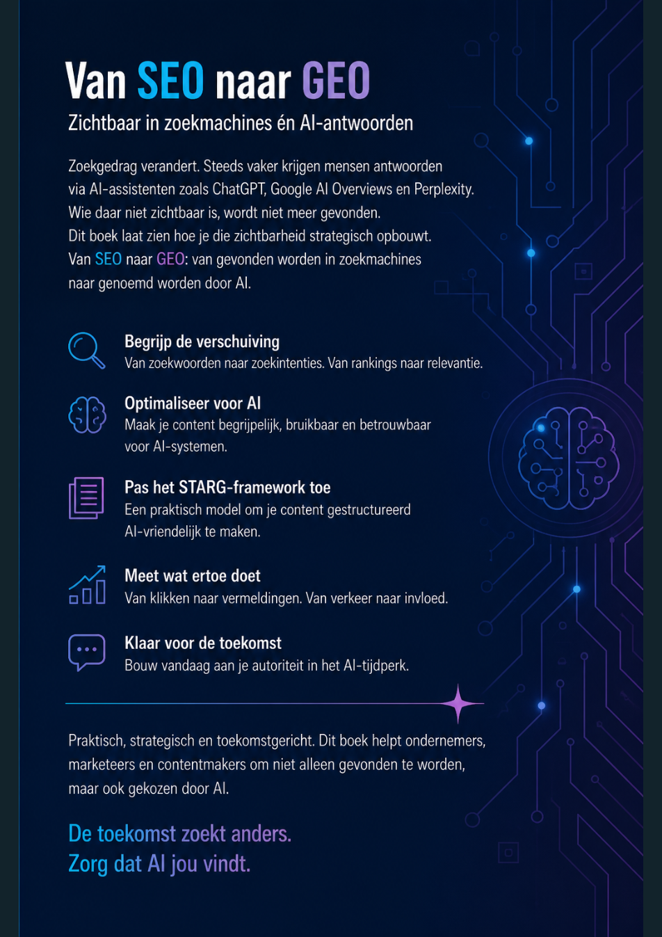 Achterflap van Van SEO naar GEO